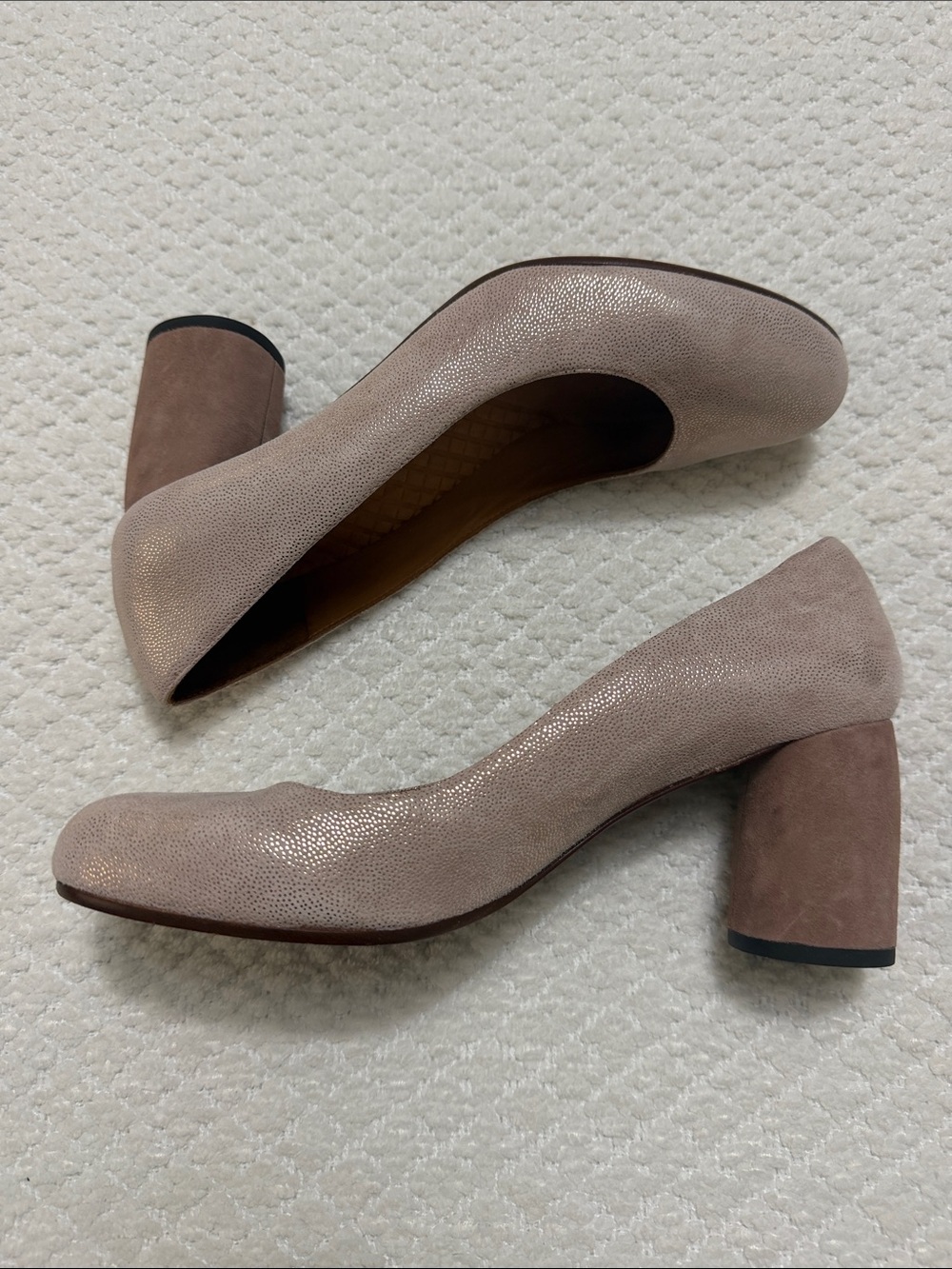 Chie Mihara Pink Block Heel Pumps Leather Women Size 39 Designer Shoes - Picture 7 of 16